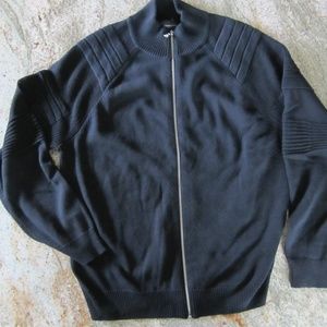 I-N-C Men Black Cardigan zipper closure